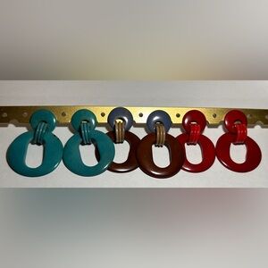 Tagua Wanda Colorful Ring Drop Earrings